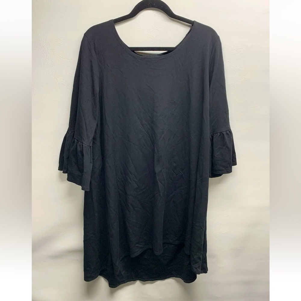 bryn walker small tunic dress nwt black Ruffle 3/4 Sleeves